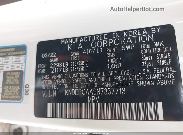 KNDEPCAA9N7337713 2022 KIA SELTOS White Engine compartment view