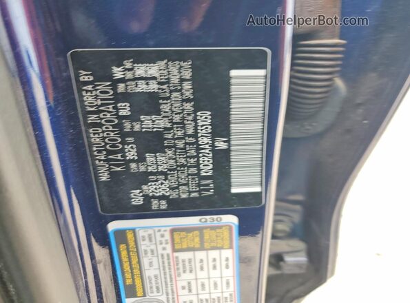 KNDER2AA9R7651050 2024 KIA SELTOS Blue VIN კოდის სტიკერის ხედი