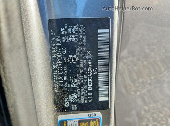 KNDER2AAXR7470829 2024 KIA SELTOS Gray VIN sticker view