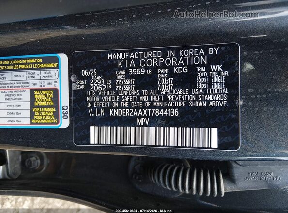 KNDER2AAXT7844136 2026 KIA SELTOS Gray Вид підкапотного простору