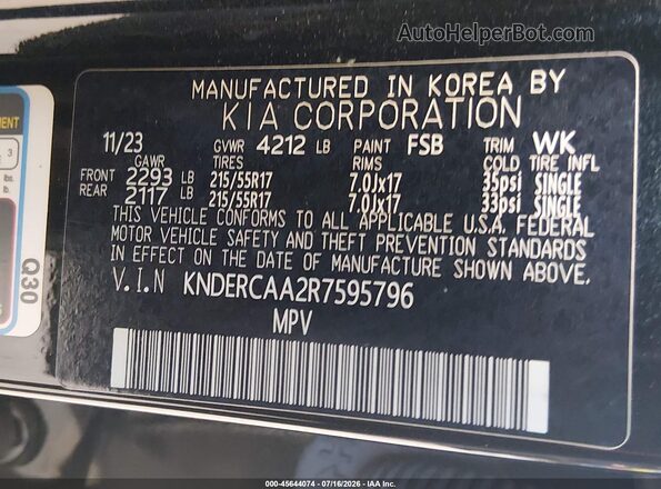 KNDERCAA2R7595796 2024 KIA SELTOS Black Vista del compartimento del motor