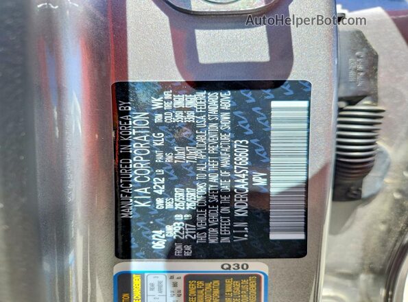 KNDERCAA4S7686073 2025 KIA SELTOS Silver Вид наклейки з VIN-кодом