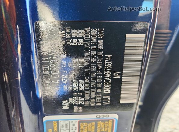 KNDERCAA6R7663744 2024 KIA SELTOS Blue Вид наклейки з VIN-кодом
