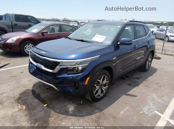 KNDERCAA8M7220200 2021 KIA SELTOS Blue წინა მარცხენა ხედი სამი მეოთხედიდან