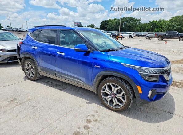 KNDETCA28M7111990 2021 KIA SELTOS Blue Передня права чверть