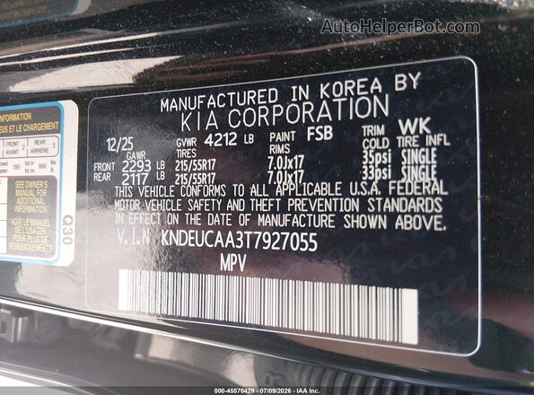 KNDEUCAA3T7927055 2026 KIA SELTOS Black Widok komory silnika