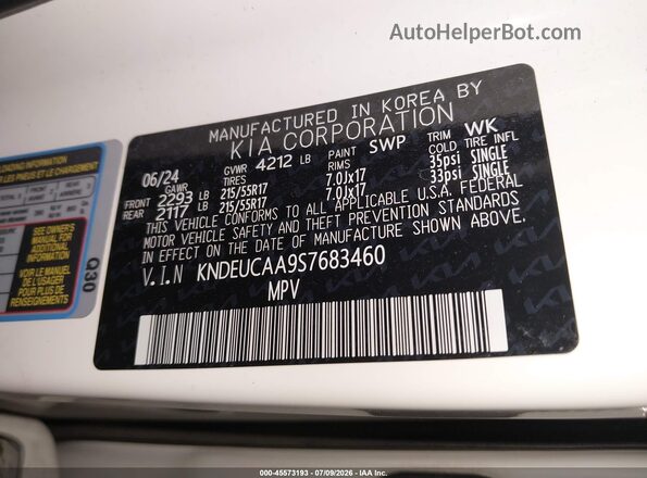 KNDEUCAA9S7683460 2025 KIA SELTOS White ძრავის განყოფილების ხედი