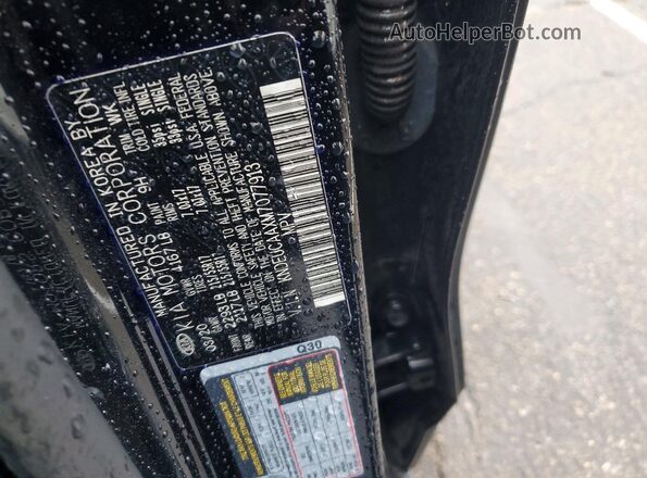 KNDEUCAAXM7077913 2021 KIA SELTOS Black VIN sticker view
