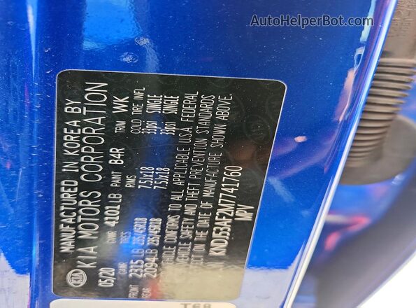 KNDJ53AF2M7741760 2021 KIA SOUL Blue 360 interior view