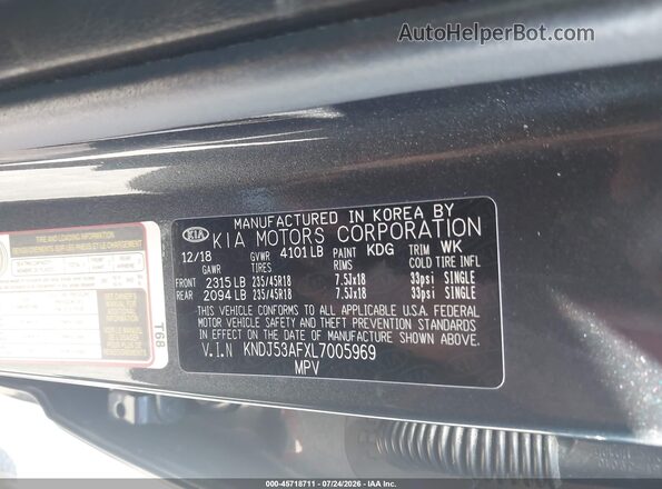 KNDJ53AFXL7005969 2020 KIA SOUL Gray Engine compartment view