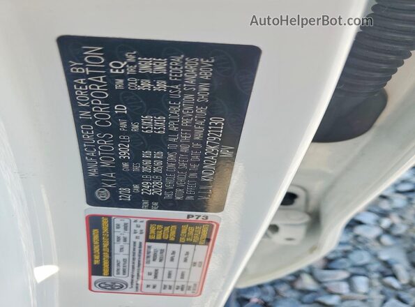 KNDJN2A29K7921130 2019 KIA SOUL White Widok komory silnika
