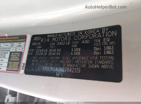 KNDJN2A2XG7842119 2016 KIA SOUL Silver Engine compartment view