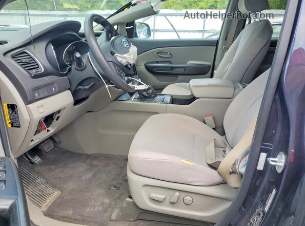 KNDMB5C10H6219837 2017 KIA SEDONA Charcoal წინა სალონის ხედი