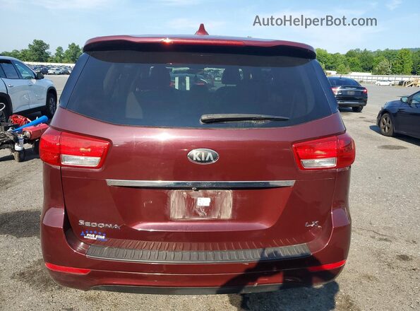 KNDMB5C10H6241157 2017 KIA SEDONA Burgundy უკანა ხედი