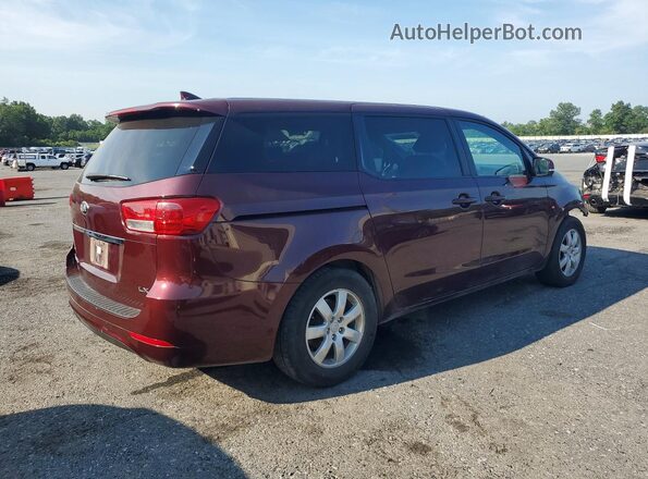 KNDMB5C10H6241157 2017 KIA SEDONA Burgundy უკანა მარჯვენა
