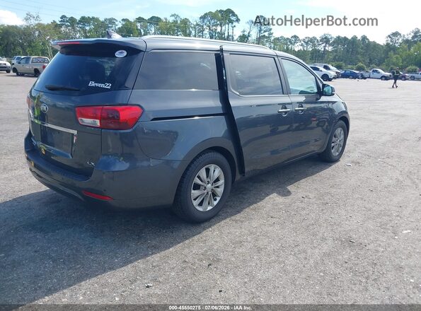 KNDMB5C10H6252823 2017 KIA SEDONA Gray Задня права чверть