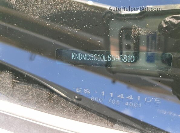 KNDMB5C10L6596810 2020 KIA SEDONA Серебряный Вид наклейки с VIN-кодом