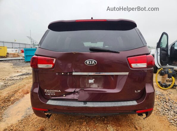 KNDMB5C11G6092188 2016 KIA SEDONA Темно-бордовый Вид сзади