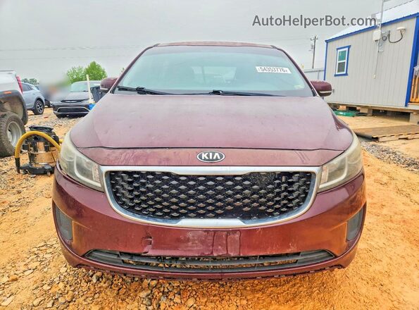 KNDMB5C11G6092188 2016 KIA SEDONA Темно-бордовый Вид спереди