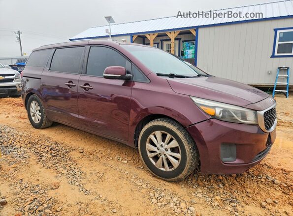KNDMB5C11G6092188 2016 KIA SEDONA Темно-бордовый Передняя правая четверть