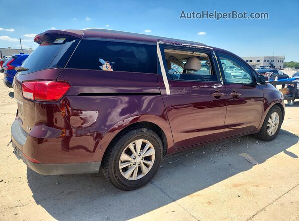 KNDMB5C11G6128834 2016 KIA SEDONA Maroon Задня права чверть