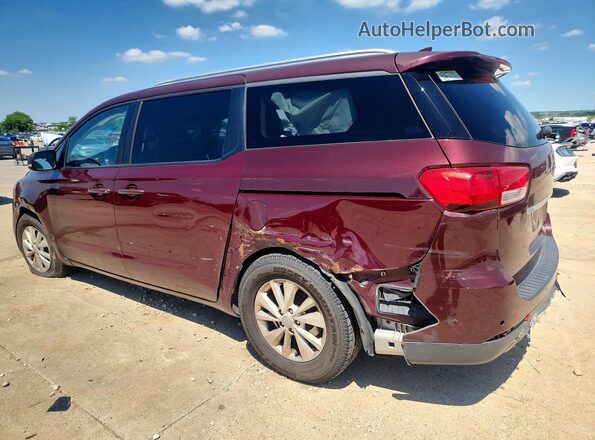 KNDMB5C11G6128834 2016 KIA SEDONA Maroon Задня ліва чверть