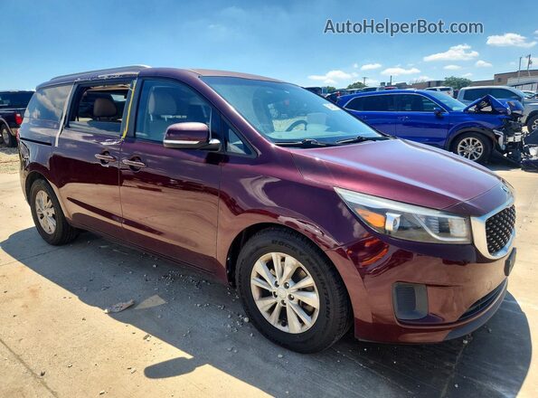 KNDMB5C11G6128834 2016 KIA SEDONA Maroon Передня права чверть