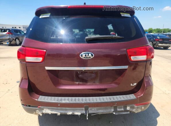 KNDMB5C11G6128834 2016 KIA SEDONA Maroon Вид ззаду