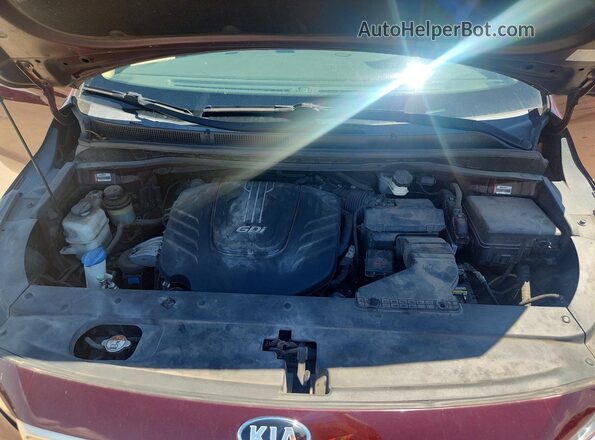 KNDMB5C11G6128834 2016 KIA SEDONA Maroon Вид підкапотного простору