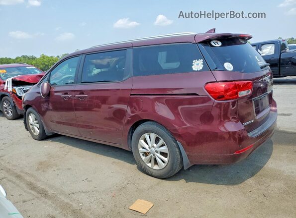 KNDMB5C11G6214564 2016 KIA SEDONA Maroon უკანა მარცხენა
