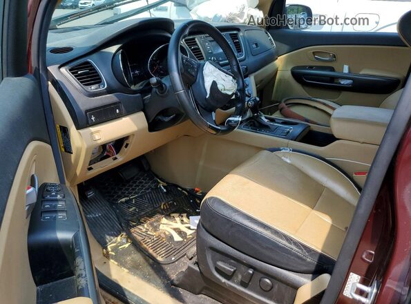 KNDMB5C11G6214564 2016 KIA SEDONA Maroon წინა პანელის ხედი