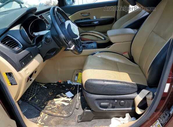KNDMB5C11G6214564 2016 KIA SEDONA Maroon წინა სალონის ხედი