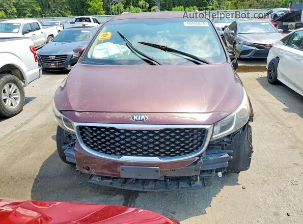 KNDMB5C11G6214564 2016 KIA SEDONA Maroon წინა ხედი