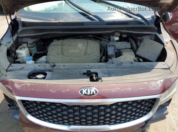 KNDMB5C11G6214564 2016 KIA SEDONA Maroon ძრავის განყოფილების ხედი
