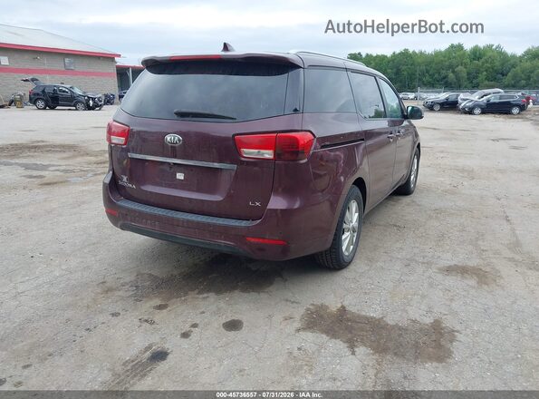 KNDMB5C11H6284681 2017 KIA SEDONA Burgundy Rear right