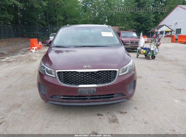 KNDMB5C11H6284681 2017 KIA SEDONA Burgundy Instrument cluster view
