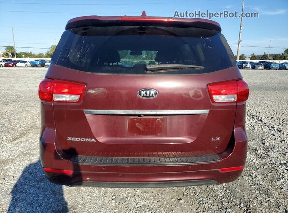 KNDMB5C11H6329327 2017 KIA SEDONA Maroon Widok z tyłu