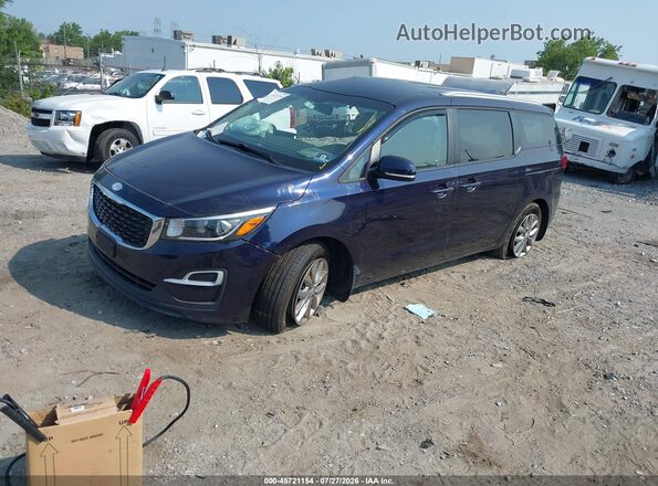 KNDMB5C11K6539191 2019 KIA SEDONA Dark Blue Vista tres cuartos delantera izquierda