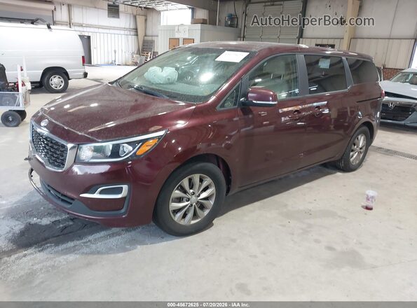 KNDMB5C11K6564981 2019 KIA SEDONA Бордовый Передняя левая четверть