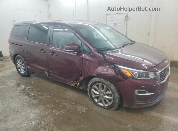 KNDMB5C11L6609340 2020 KIA SEDONA Темно-бордовый Передняя правая четверть