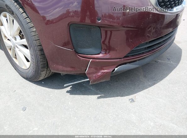 KNDMB5C12H6300872 2017 KIA SEDONA Бордовый Вид спереди