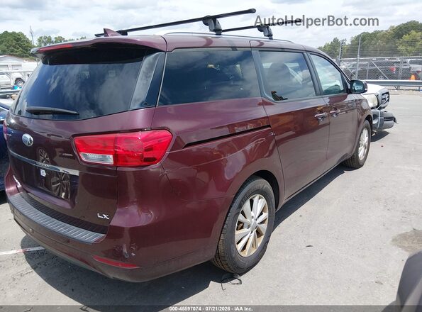 KNDMB5C12H6300872 2017 KIA SEDONA Бордовый Задняя правая четверть
