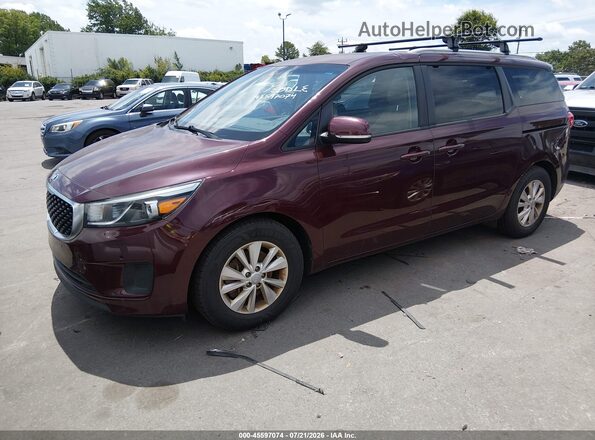 KNDMB5C12H6300872 2017 KIA SEDONA Бордовый Передняя левая четверть