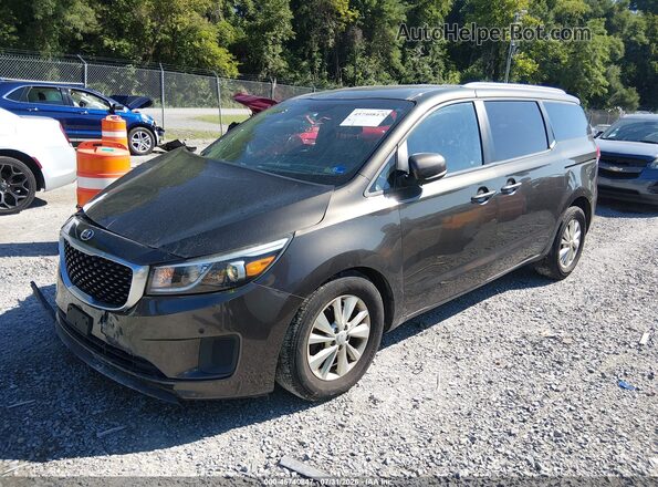 KNDMB5C12H6314271 2017 KIA SEDONA Gray Առջևի ձախ երեք քառորդ տեսարան