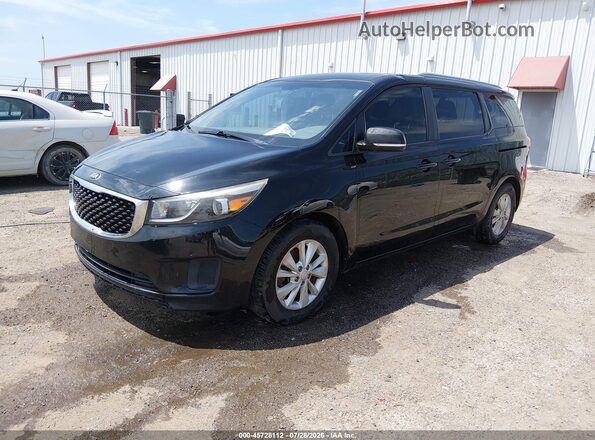 KNDMB5C12H6320510 2017 KIA SEDONA Black Առջևի ձախ երեք քառորդ տեսարան