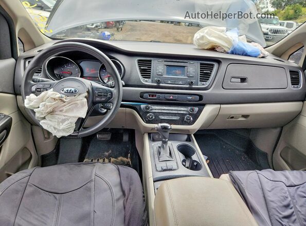 KNDMB5C13G6100789 2016 KIA SEDONA Charcoal Առջևի վահանակի տեսք