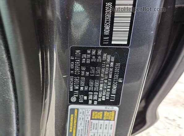 KNDMB5C13G6130536 2016 KIA SEDONA Gray Вид наклейки з VIN-кодом
