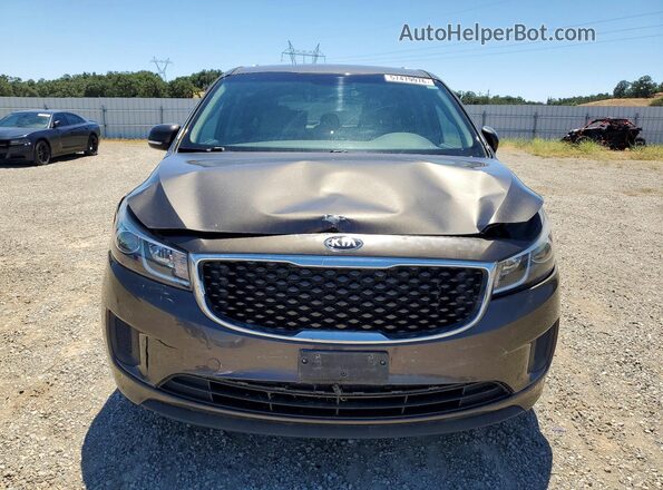 KNDMB5C13G6197833 2016 KIA SEDONA Gray Դիմացի տեսք