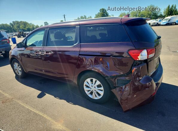 KNDMB5C13H6251309 2017 KIA SEDONA Бордовый Задняя левая четверть