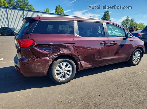 KNDMB5C13H6251309 2017 KIA SEDONA Бордовый Задняя правая четверть